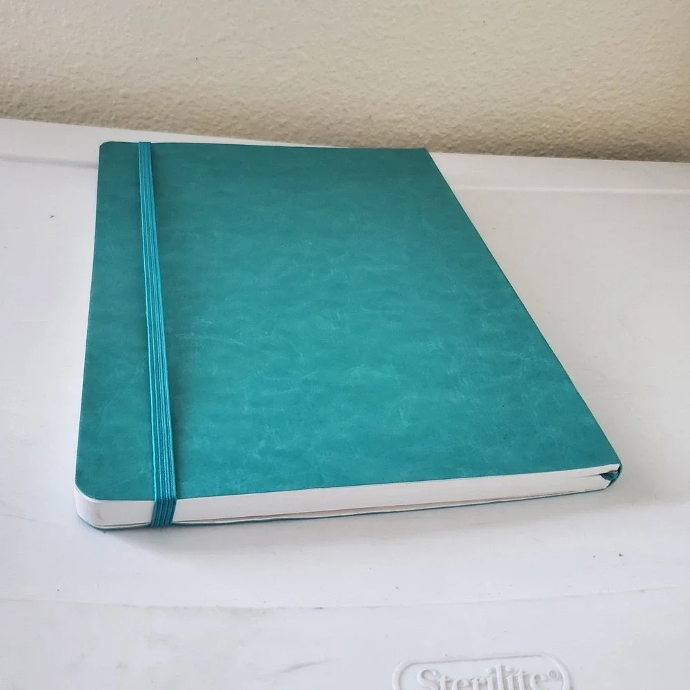 Paperage Lined Journal Notebook Teal Vegan Leather Hardcover 9.75 x 7.5